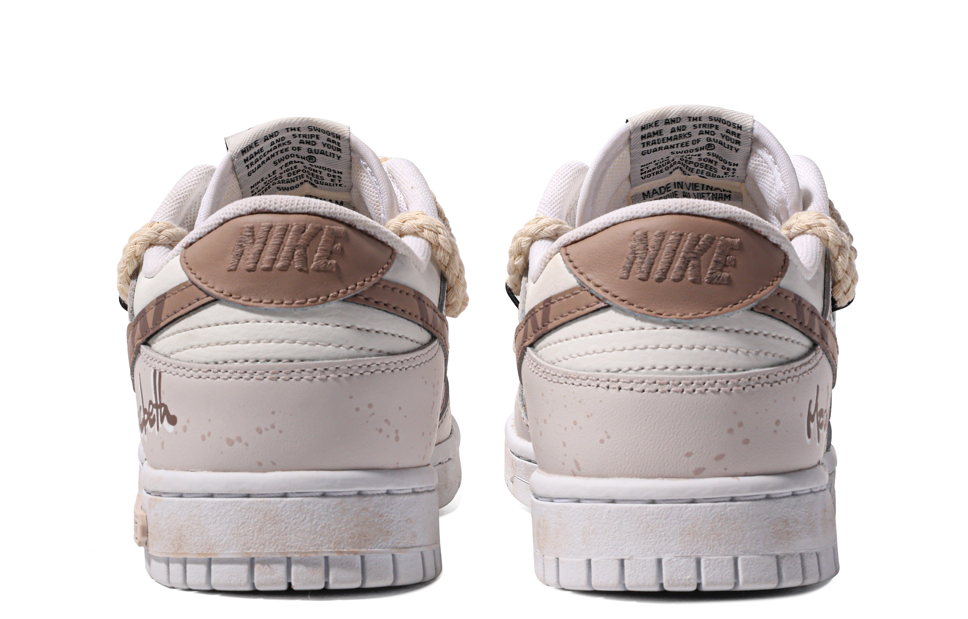 Shop [Sepatu Custom] Nike Dunk Low 'Da Vinci MacBeth Coklat-Beige Custom' DJ6188-101(TeamM-男款麦克白S-BOX)