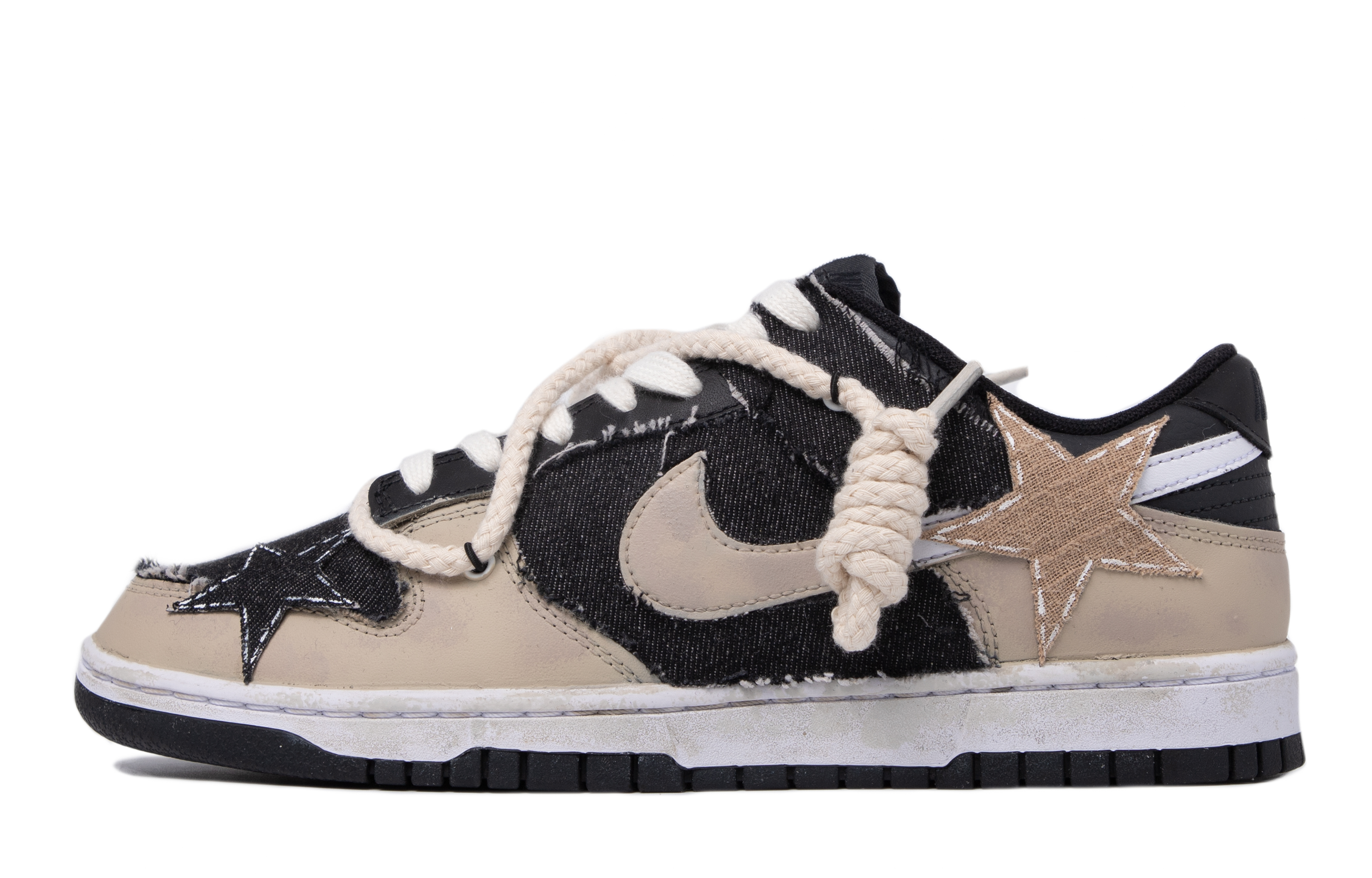 Buy Zapatillas Nike Dunk Low 'Custom Da Vinci Retro Estrella Negro Blanco Gris' DH9765-002(TeamM-女款昭昭星野)