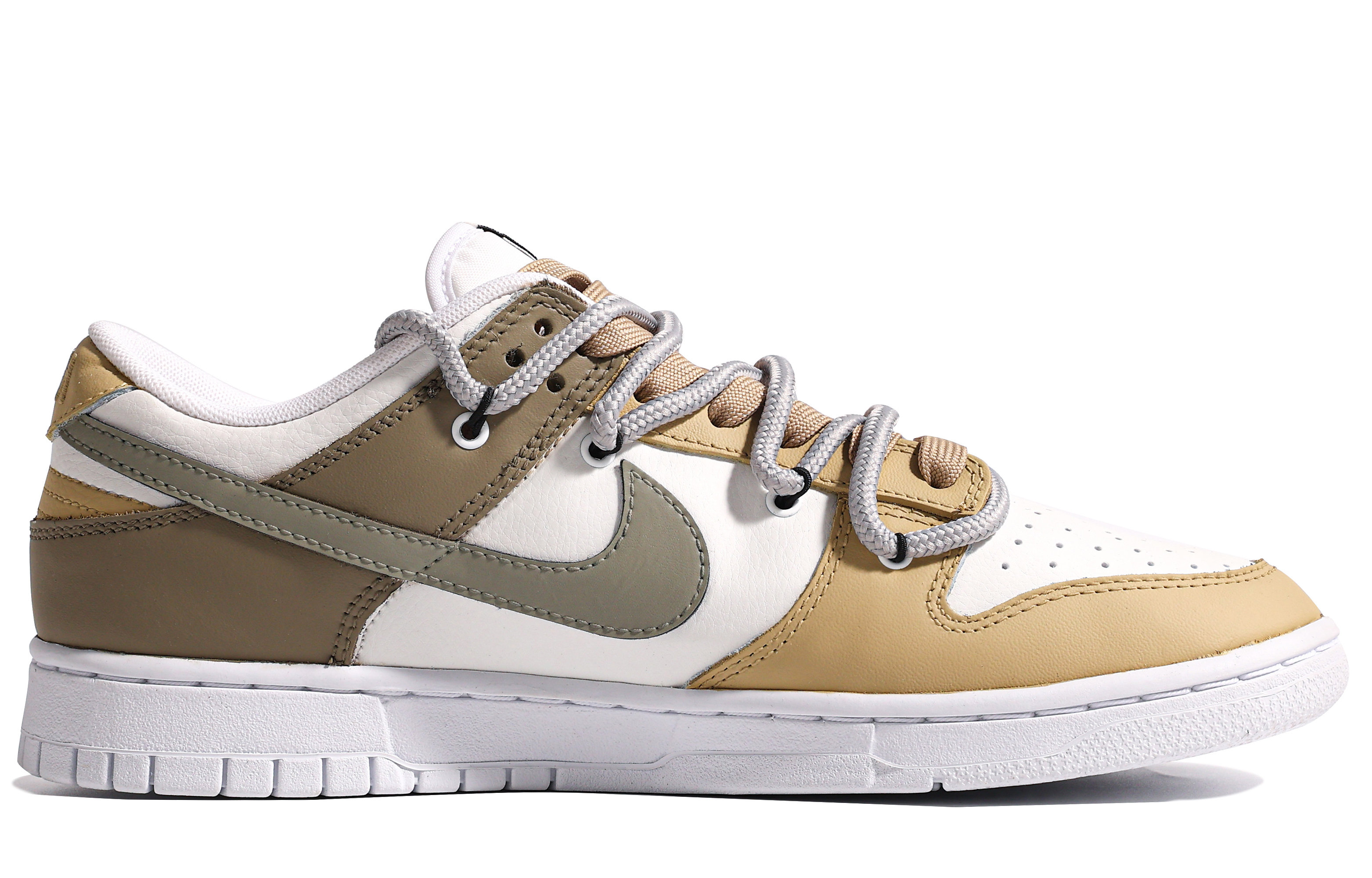 Order [Sneakers Custom] Nike Dunk Low 'Custom Da Vinci Putih Coklat Kuning' DJ6188-101(TeamM-男款烂漫苦旅S-BOX)