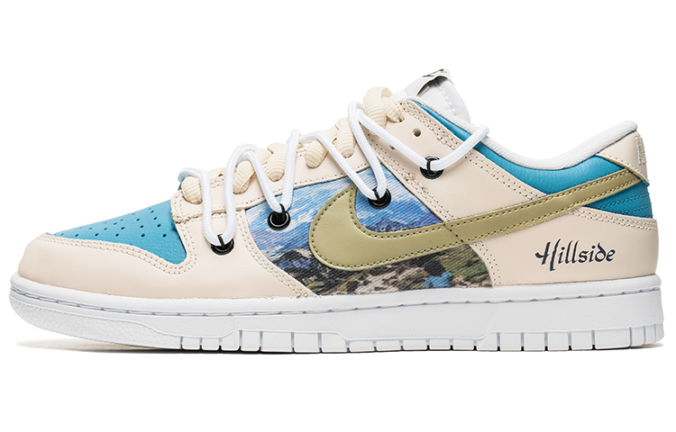Buy 【客製球鞋】 Nike Dunk Low 野鶴製造 解構主題 山川之境 解構雙鞋帶 牛仔貼布 休閒 低幫 板鞋 男款 米藍