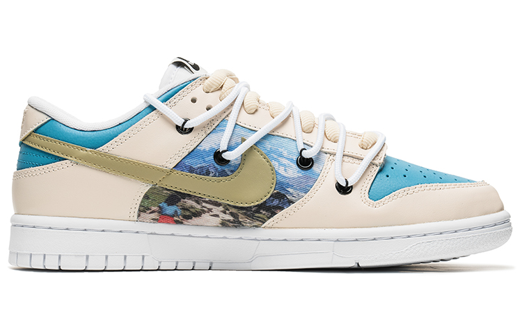 Order 【客製球鞋】 Nike Dunk Low 野鶴製造 解構主題 山川之境 解構雙鞋帶 牛仔貼布 休閒 低幫 板鞋 男款 米藍