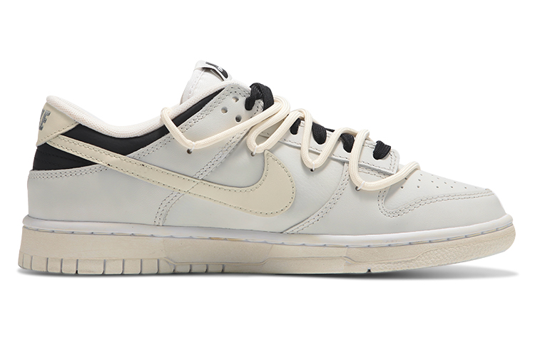 Order 【カスタムシューズ】ナイキ ダンク ロー「カスタムオキシダイズドグレー-ホワイト-ブラック」 DJ6188-101(Teamfour-男款条纹灰白)