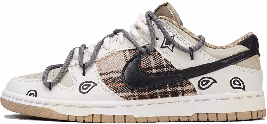 custom-shoes-nike-dunk-low-custom-paisley-khaki