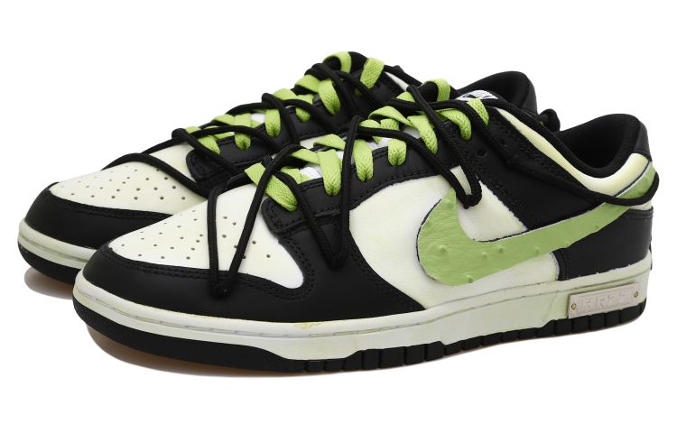 Shop Zapatillas Nike Dunk Low 'Panda Negro-Verde Personalizadas' CW1590-100(Team拾玖-黑绿贴皮S-BOX）