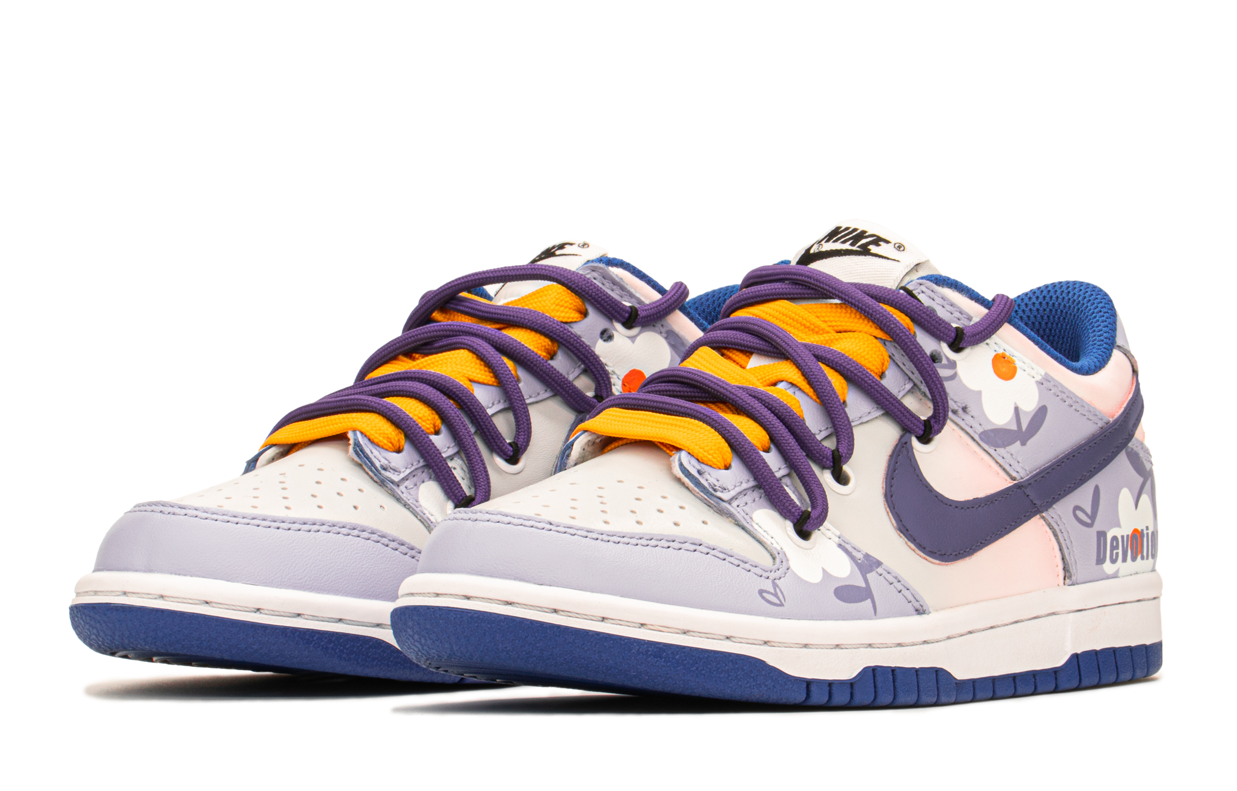 Lookbook [Kasut Custom] Nike Dunk Low 'Swoosh Ungu Custom' CW1590-104(TeamA-DKL爱心紫色S-BOX)