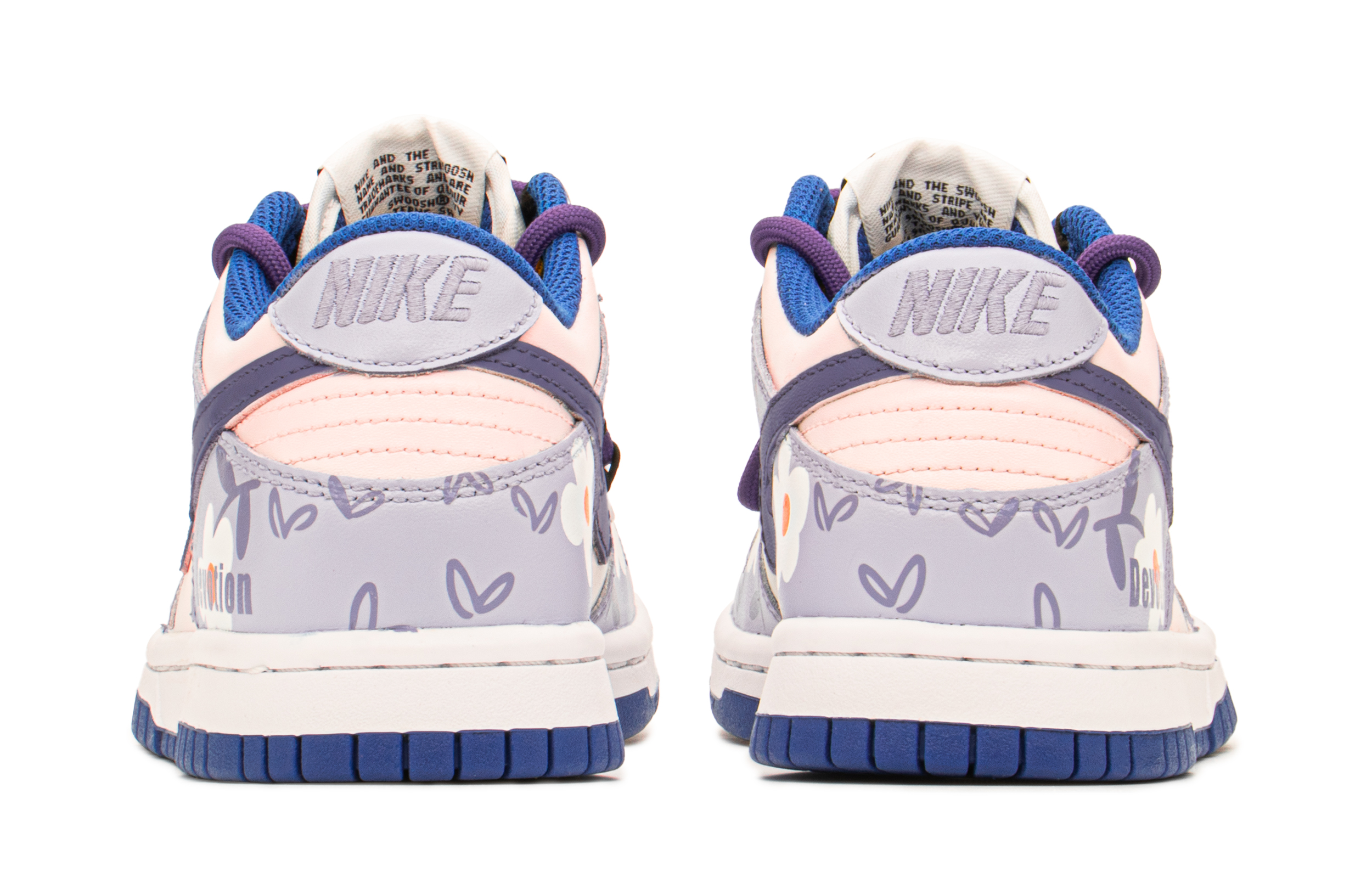 Shop [Kasut Custom] Nike Dunk Low 'Swoosh Ungu Custom' CW1590-104(TeamA-DKL爱心紫色S-BOX)