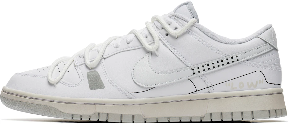 【定製球鞋】 Nike Dunk Low 野鶴製造 白貝殼 復古穿搭 做舊 解構雙鞋帶 低筒 板鞋 男款 白灰 Buy 【定製球鞋】 Nike Dunk Low 野鶴製造 白貝殼 復古穿搭 做舊 解構雙鞋帶 低筒 板鞋 男款 白灰