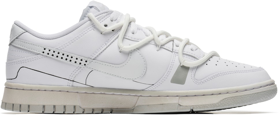 【定製球鞋】 Nike Dunk Low 野鶴製造 白貝殼 復古穿搭 做舊 解構雙鞋帶 低筒 板鞋 男款 白灰 Order 【定製球鞋】 Nike Dunk Low 野鶴製造 白貝殼 復古穿搭 做舊 解構雙鞋帶 低筒 板鞋 男款 白灰