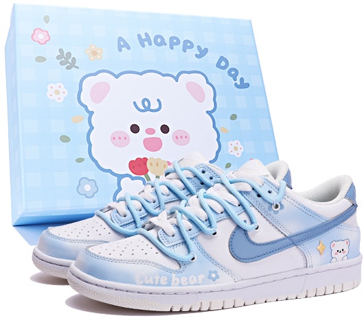 custom-shoes-nike-dunk-low-cute-bear-fresh-blue