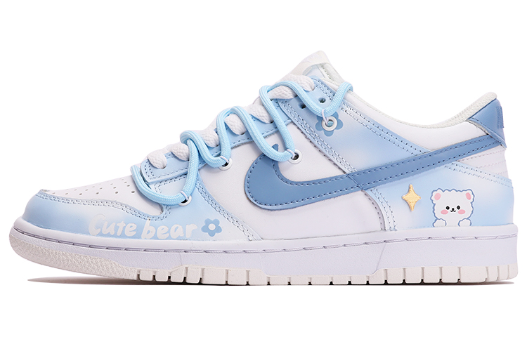 Order [Sepatu Custom] Nike Dunk Low 'Cute Bear Fresh Blue' Anak Muda DH9765-100(TeamThree-可爱小熊-蓝白)