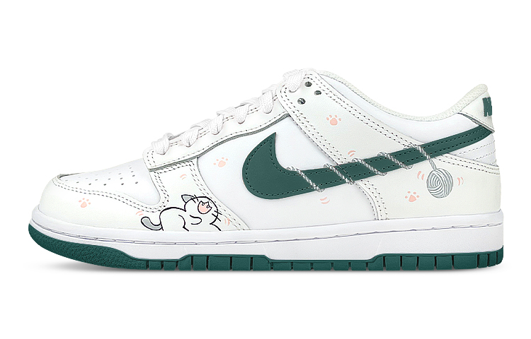 Buy [Kasukan Tersuai] Nike Dunk Low 'Grafiti Bola Benang Kucing Comel' FD9911-101(Team叁-女款绿钩猫线团)