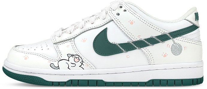 custom-shoes-nike-dunk-low-cute-cat-yarn-ball-graffiti