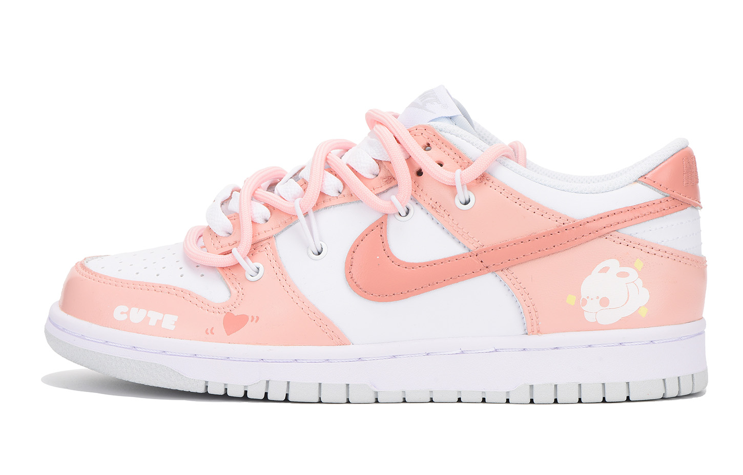 Buy [Zapatos Personalizados] Nike Dunk Low 'Conejito Lindo Rosa Blanco' DH9765-102(Team32-女款可爱小兔)