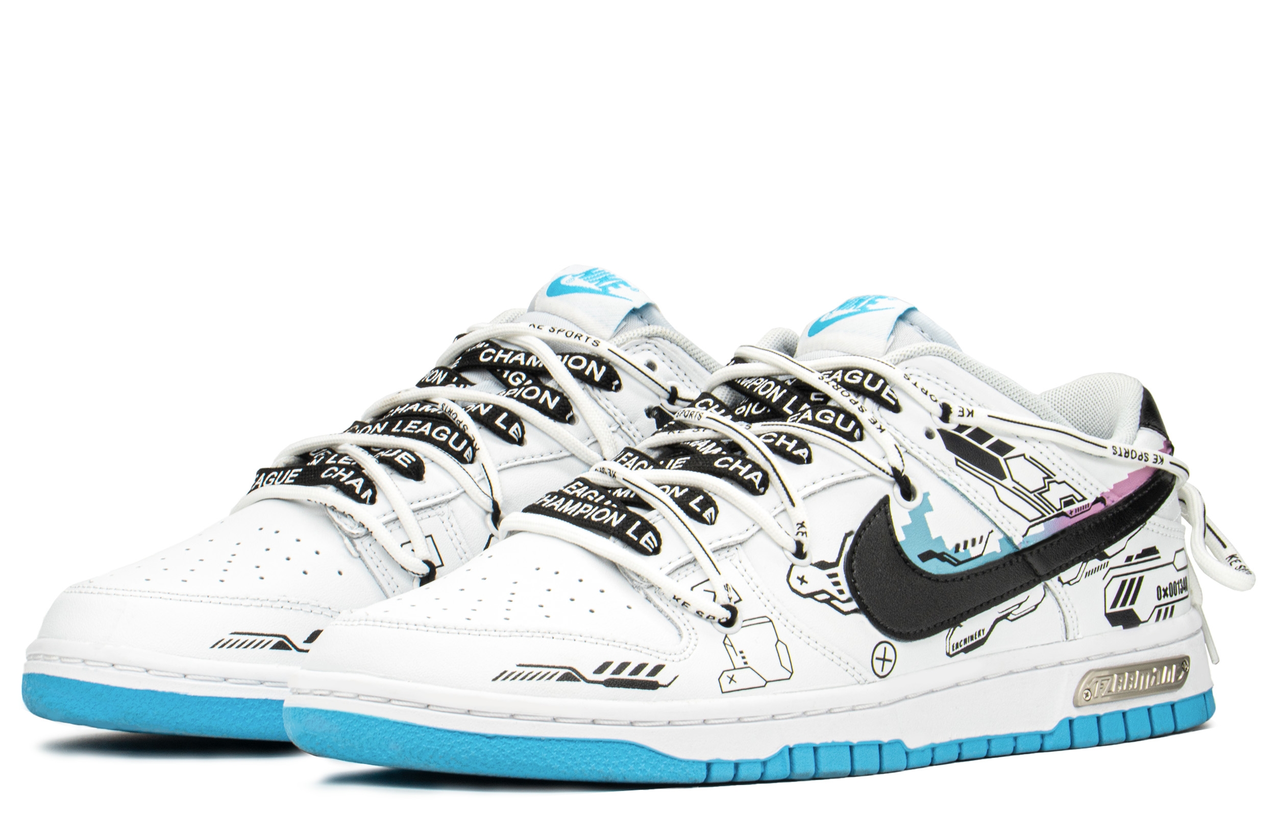 Lookbook [カスタムシューズ] ナイキ ダンク ロー 'サイバーメカニカル ハイストリート ブラックホワイト' DV0831-001(TeamA-DK赛博机械2S-BOX)