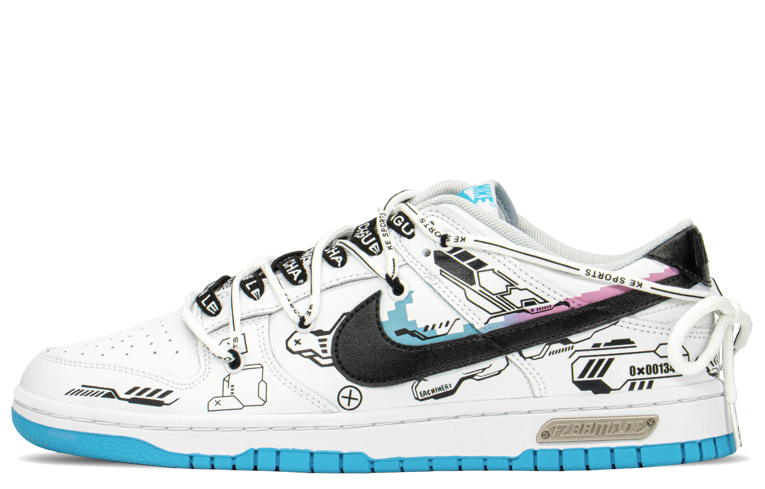 [Custom Shoes] Nike Dunk Low 'Cyber Mechanical Upgrade Black White'