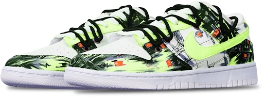 【訂製球鞋】Nike Dunk Low 人工智慧 抽象塗鴉 賽伯龐克風 解構雙鞋帶 限量特殊鞋盒 低筒 板鞋 GS 黃白 Lookbook 【訂製球鞋】Nike Dunk Low 人工智慧 抽象塗鴉 賽伯龐克風 解構雙鞋帶 限量特殊鞋盒 低筒 板鞋 GS 黃白