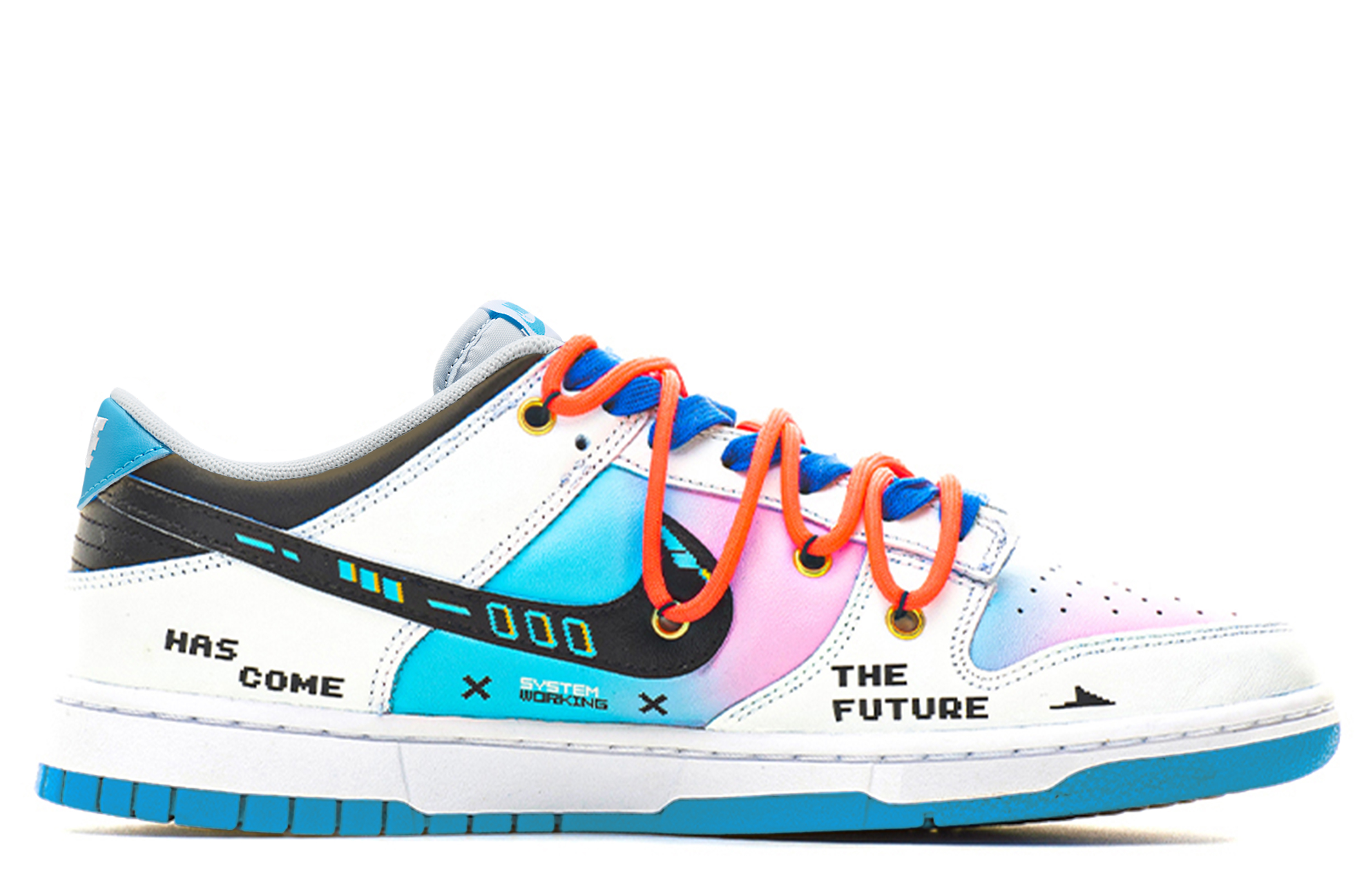 Order 【定製球鞋】Nike Dunk Low FZBB 賽博龐克 機能像素 電玩棉花糖 禮盒 低筒 板鞋 男款 藍粉漸變