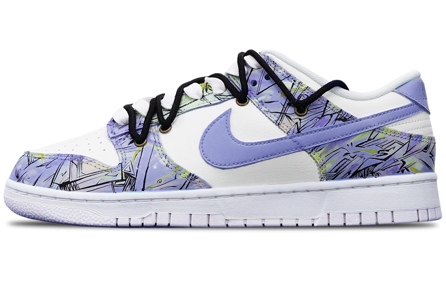 [Custom Shoes] Nike Dunk Low 'Cyberpunk Blue-Purple Graffiti'