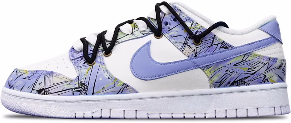 【定製球鞋】Nike Dunk Low 機械線路 賽博朋克風 抽象塗鴉 解構雙鞋帶 限量特殊鞋盒 低筒 板鞋 GS 藍紫 Buy 【定製球鞋】Nike Dunk Low 機械線路 賽博朋克風 抽象塗鴉 解構雙鞋帶 限量特殊鞋盒 低筒 板鞋 GS 藍紫