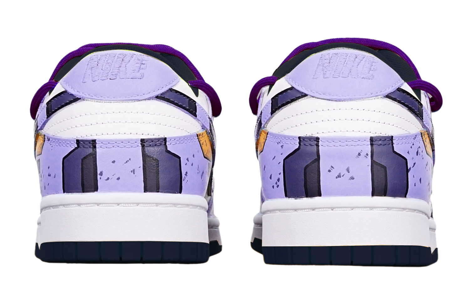 Shop 【客製球鞋】 Nike Dunk Low 戰損II高達機械風賽博龐克 解構雙鞋帶 限量特殊鞋盒 低筒 滑板鞋 GS 藍紫