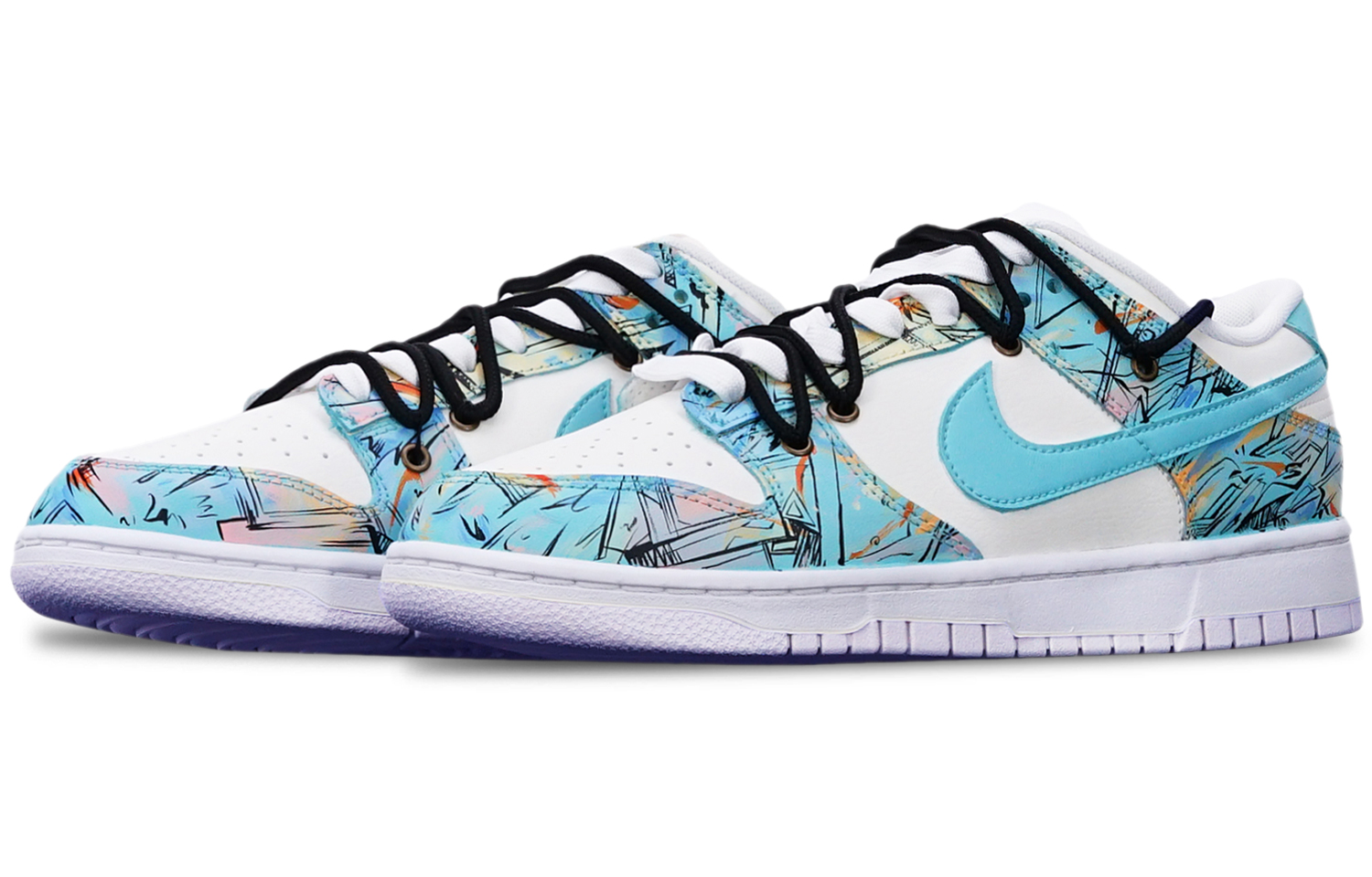 Lookbook [定制鞋] 耐克 Dunk Low '赛博朋克蓝白' DH9765-100(TeamT-机械线路蓝白S-BOX)