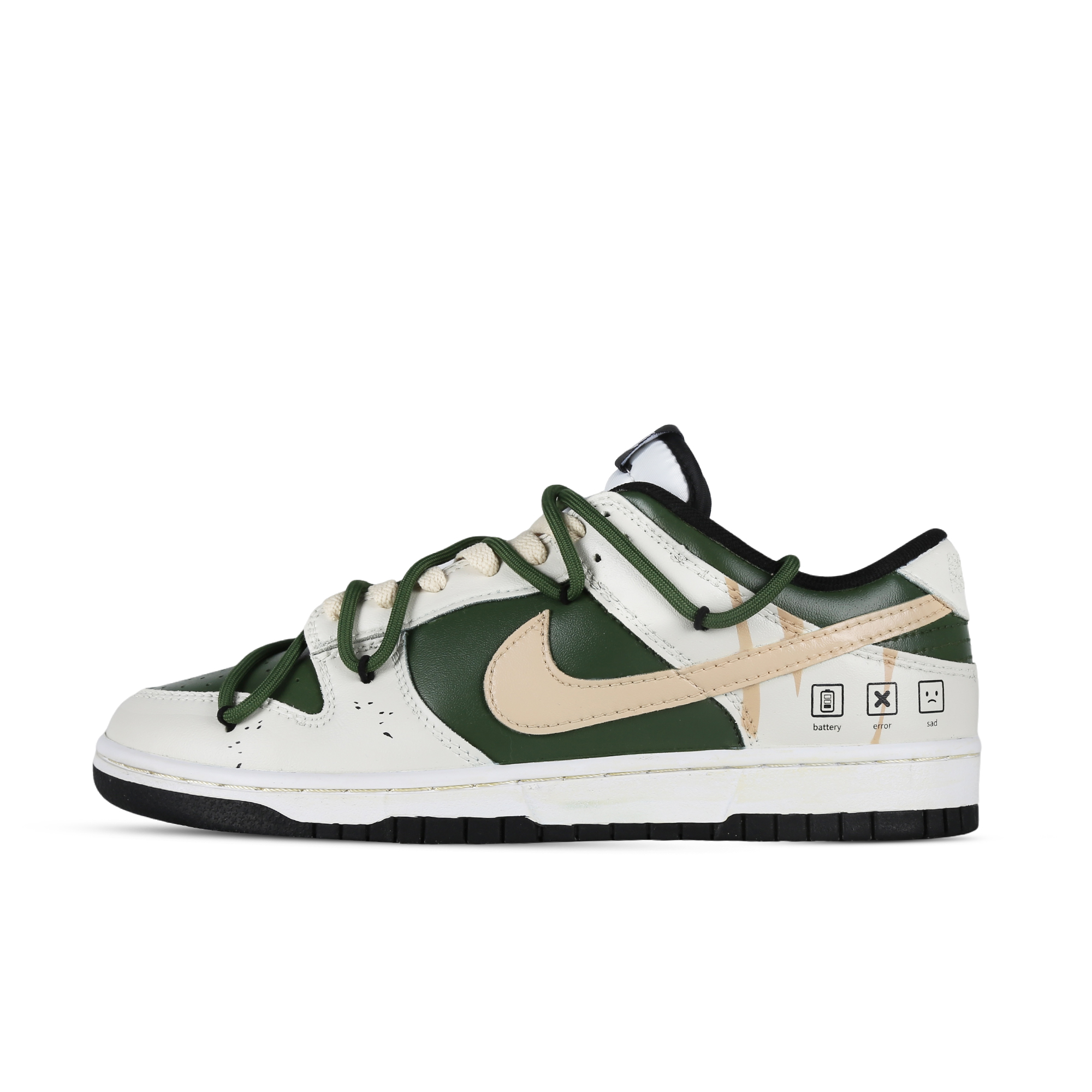[Custom Shoes] Nike Dunk Low 'Cyberpunk Deconstructed White Green' 圖 2