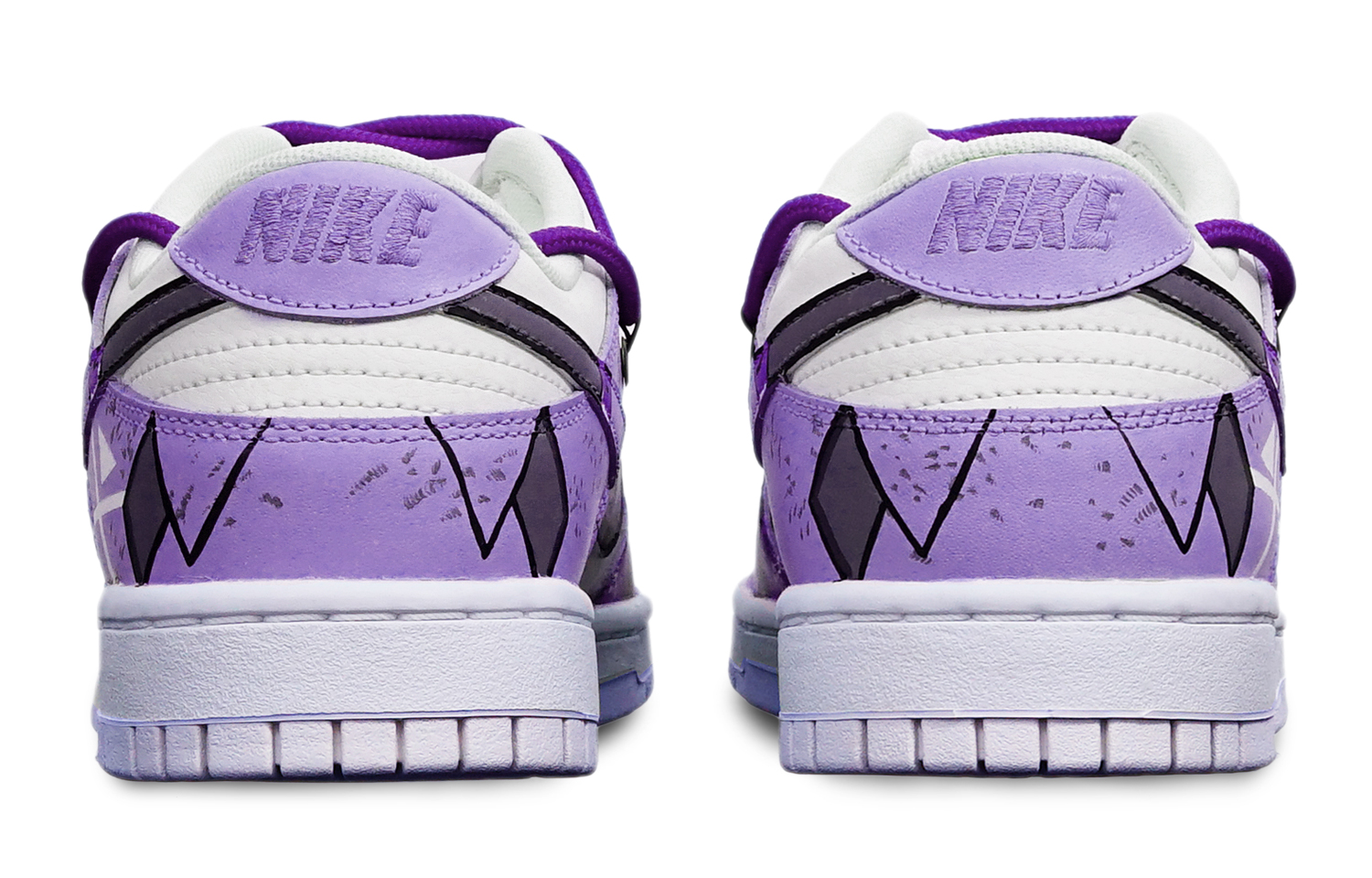 Shop [Sepatu Custom] Nike Dunk Low 'Cyberpunk Deconstructed Ungu Putih' DH9765-100(TeamT-战损紫白女S-BOX)