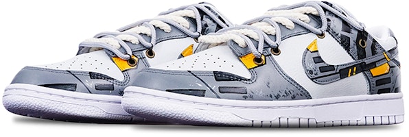 나이키 덩크 로우 '사이버펑크 감성' (커스텀) DH9765-100(TeamT-机械白灰橙S-BOX) Lookbook 나이키 덩크 로우 '사이버펑크 감성' (커스텀) DH9765-100(TeamT-机械白灰橙S-BOX)