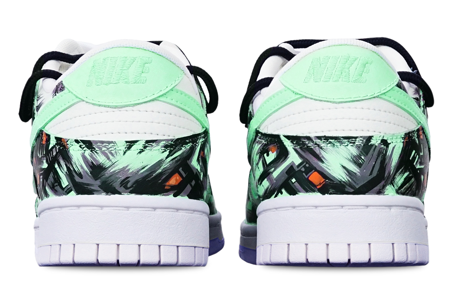 Shop 나이키 덩크 로우 '사이버펑크 그라피티' (커스텀) DH9765-100(TeamT-赛博涂鸦绿白S-BOX)