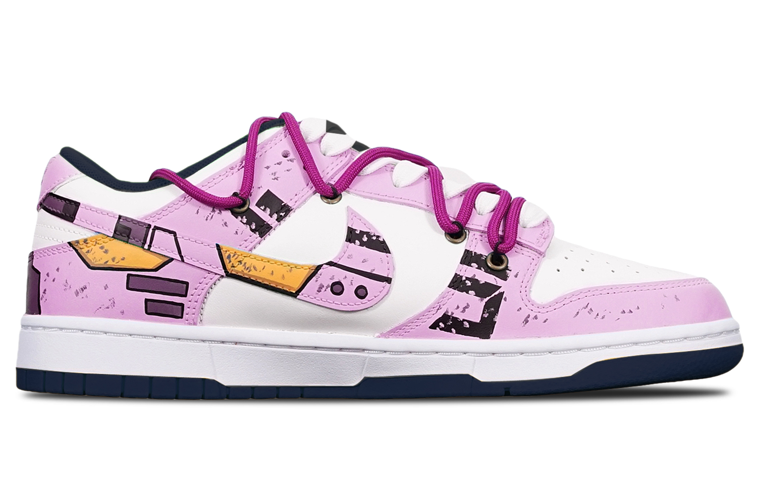 Order [Kasut Custom] Nike Dunk Low 'Cyberpunk Gundam' DH9765-300(TeamT-战损II紫红S-BOX)