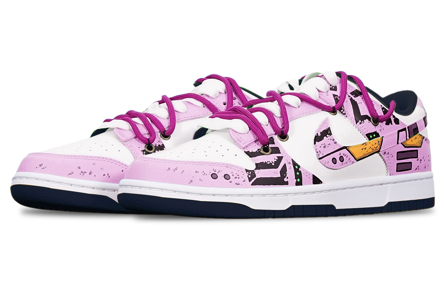 Lookbook [Kasut Custom] Nike Dunk Low 'Cyberpunk Gundam' DH9765-300(TeamT-战损II紫红S-BOX)
