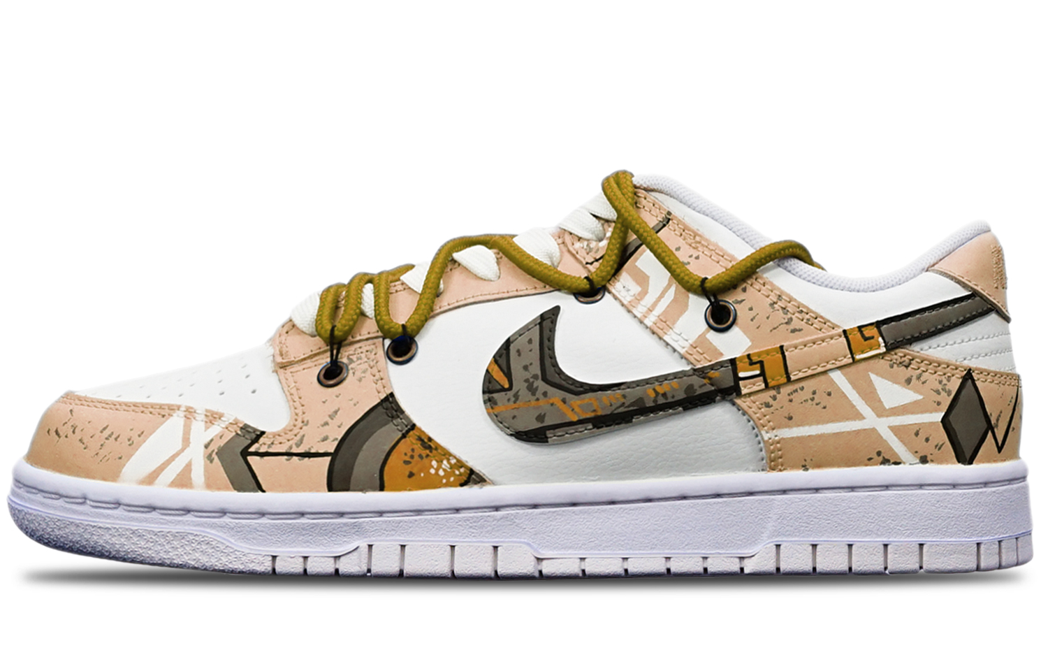 [Custom Shoes] Nike Dunk Low 'Cyberpunk Gundam Deconstructed Khaki White'