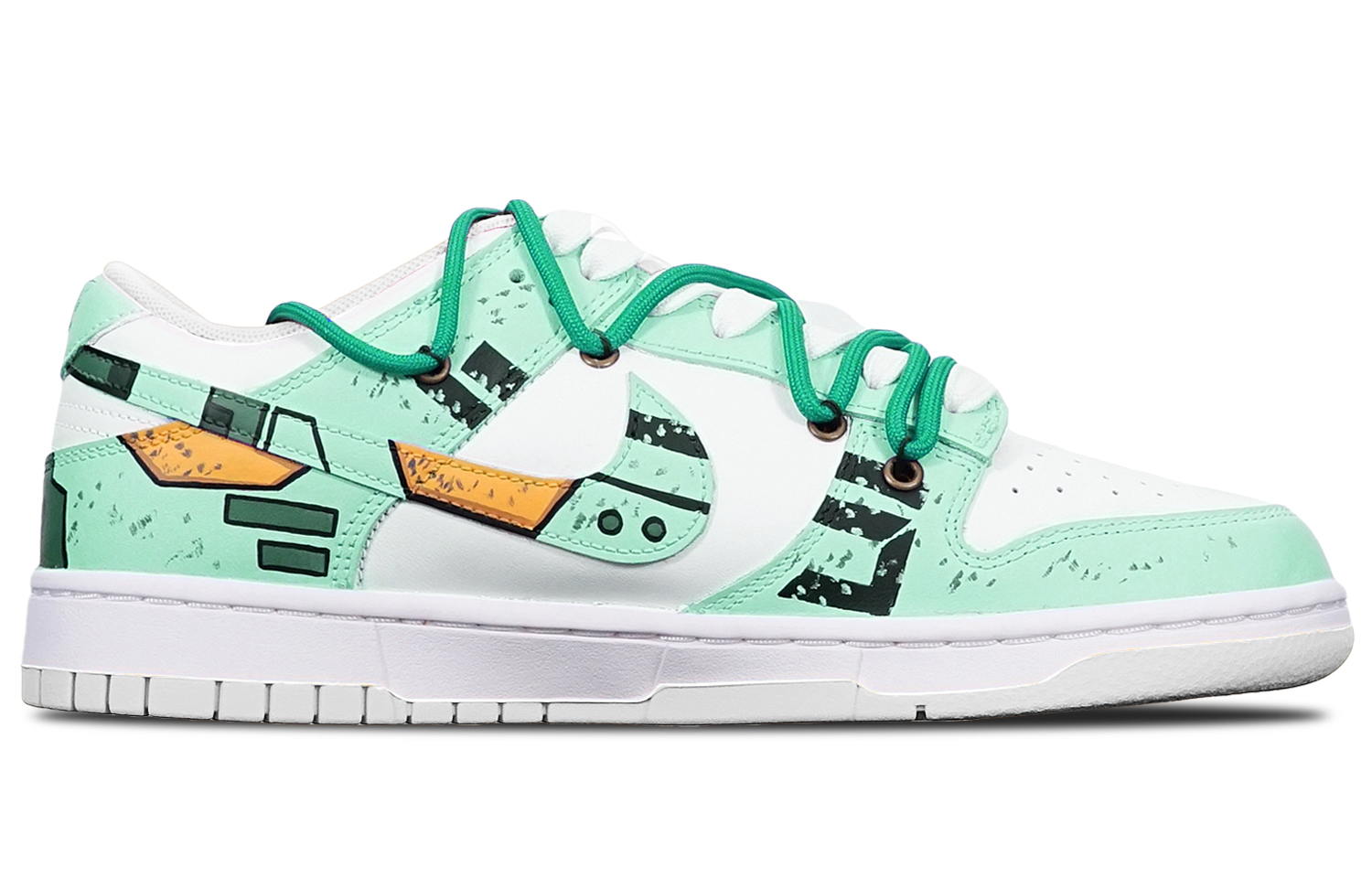 Order [定制鞋款] 耐克Dunk Low '赛博朋克高达解构绿白' DH9765-100(TeamT-战损II绿白S-BOX)