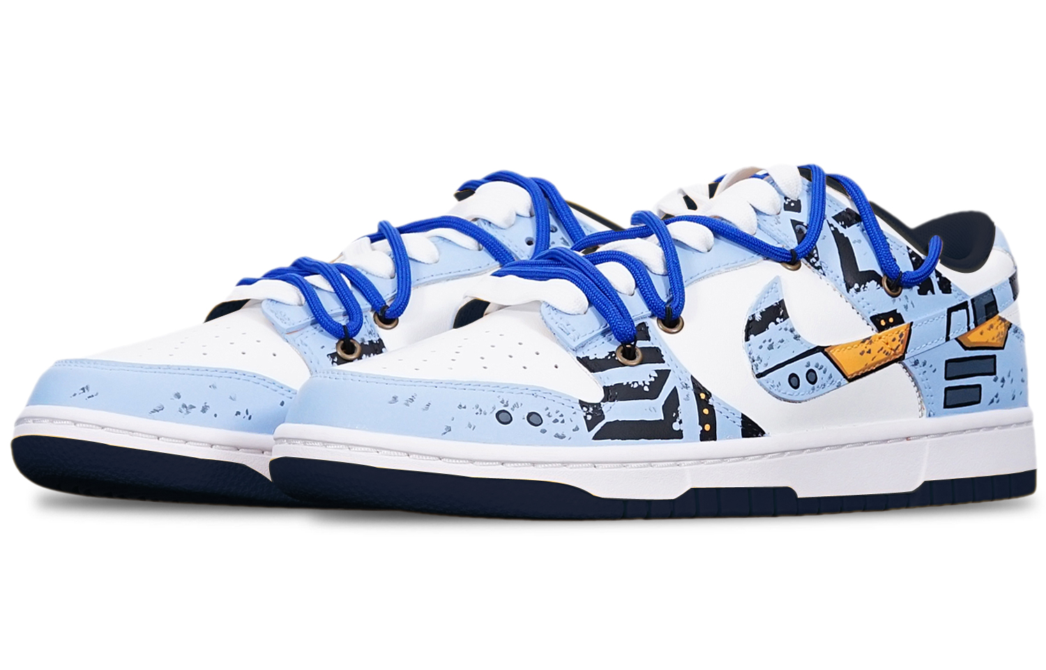 Lookbook [カスタムシューズ] ナイキ ダンク ロー「サイバーパンクガンダムミストブルー」 DH9765-300(TeamT-战损II雾霾蓝S-BOX)