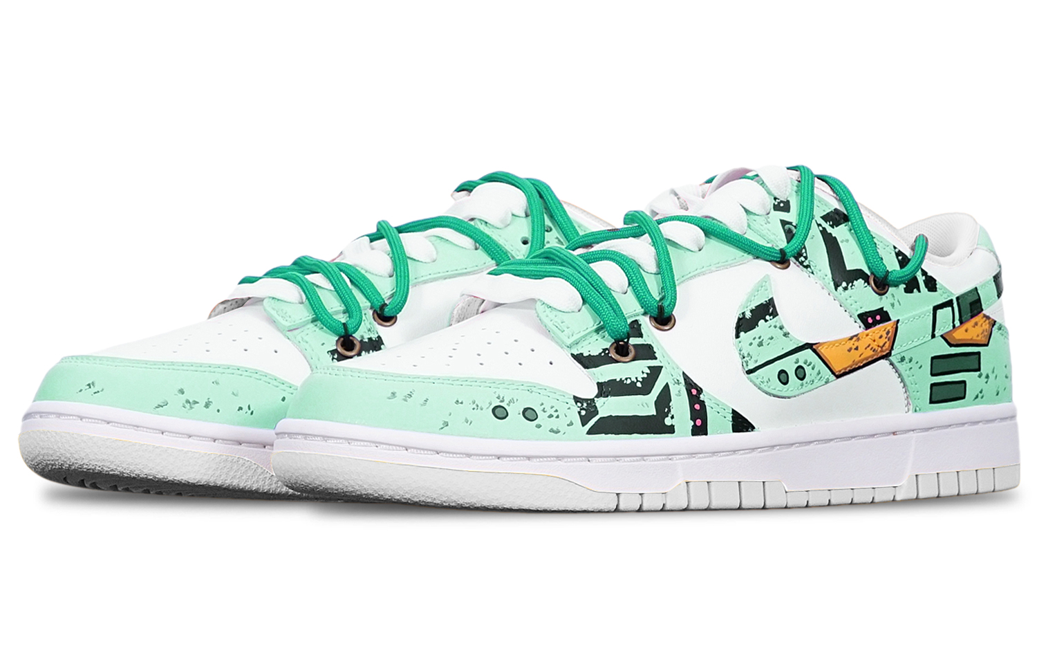 Lookbook [定制鞋款] 耐克Dunk Low '赛博朋克高达解构绿白' DH9765-100(TeamT-战损II绿白S-BOX)