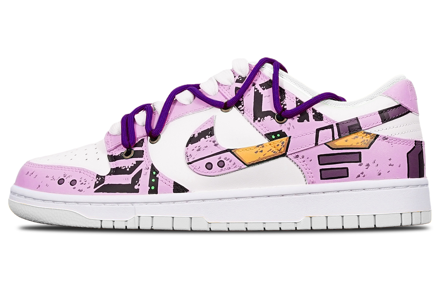 [Custom Shoes] Nike Dunk Low 'Cyberpunk Mech - Red Purple White'