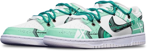 【定制球鞋】 Nike Dunk Low 賽博朋克 戰損高達機械風 解構 復古 特殊鞋盒 低幫 板鞋 GS 綠白 Lookbook 【定制球鞋】 Nike Dunk Low 賽博朋克 戰損高達機械風 解構 復古 特殊鞋盒 低幫 板鞋 GS 綠白