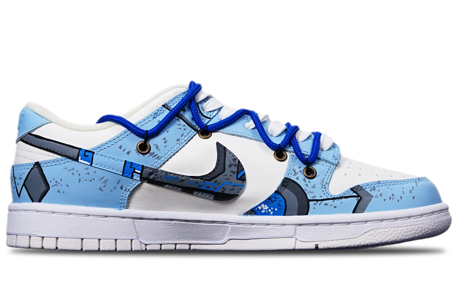 Order 나이키 덩크 로우 '사이버펑크 메카 블루-화이트' (커스텀) DH9765-100(TeamT-战损雾霾蓝女S-BOX)