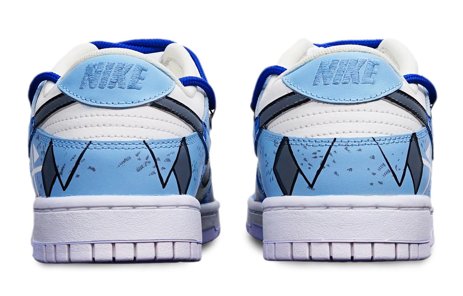 Shop 나이키 덩크 로우 '사이버펑크 메카 블루-화이트' (커스텀) DH9765-100(TeamT-战损雾霾蓝女S-BOX)