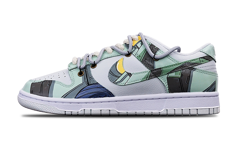 Order カスタムシューズ ナイキダンクロー「サイバーパンク メカ ザク バイブ」 DH9765-100(TeamT-扎古白灰绿S-BOX)