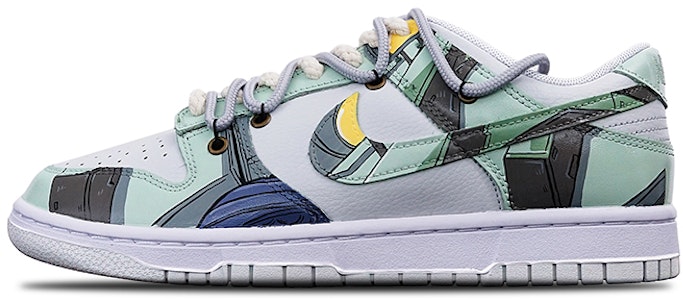 カスタムシューズ ナイキダンクロー「サイバーパンク メカ ザク バイブ」 DH9765-100(TeamT-扎古白灰绿S-BOX) Order カスタムシューズ ナイキダンクロー「サイバーパンク メカ ザク バイブ」 DH9765-100(TeamT-扎古白灰绿S-BOX)