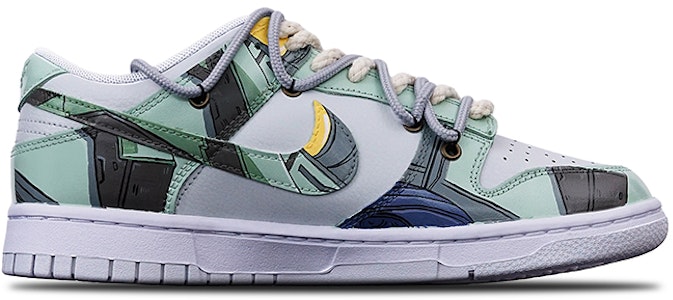 カスタムシューズ ナイキダンクロー「サイバーパンク メカ ザク バイブ」 DH9765-100(TeamT-扎古白灰绿S-BOX) Lookbook カスタムシューズ ナイキダンクロー「サイバーパンク メカ ザク バイブ」 DH9765-100(TeamT-扎古白灰绿S-BOX)