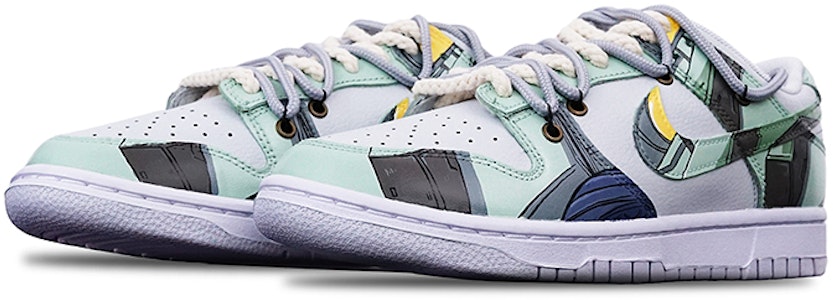 カスタムシューズ ナイキダンクロー「サイバーパンク メカ ザク バイブ」 DH9765-100(TeamT-扎古白灰绿S-BOX) Shop カスタムシューズ ナイキダンクロー「サイバーパンク メカ ザク バイブ」 DH9765-100(TeamT-扎古白灰绿S-BOX)