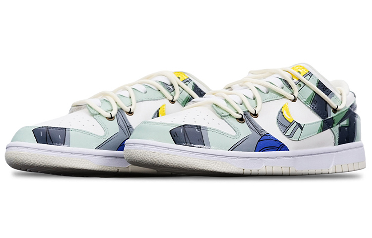 Lookbook [Kasut Tersuai] Nike Dunk Low 'Cyberpunk Mobile Suit Zaku' DJ6188-100(TeamT-扎古绿白黄S-BOX)