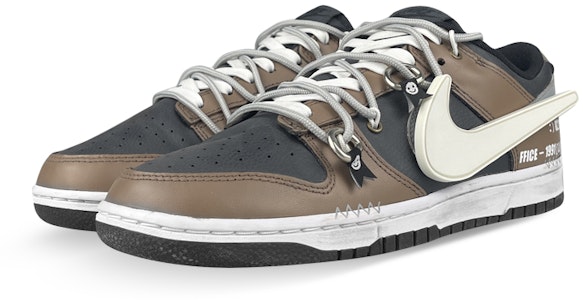 【定制球鞋】Nike Dunk Low 是在玩鞋 賽博朋克LED勾 摩卡 笑臉金屬扣 機能做舊 低幫 板鞋 男款 黑咖 Shop 【定制球鞋】Nike Dunk Low 是在玩鞋 賽博朋克LED勾 摩卡 笑臉金屬扣 機能做舊 低幫 板鞋 男款 黑咖