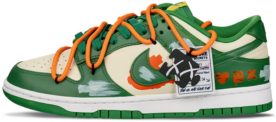 【客製化球鞋】 Nike Dunk Low 愛死機 賽博龐克 戶外 髒髒鞋 解構 筆刷塗鴉 復古做舊 低筒 板鞋 男款 橙綠 Order 【客製化球鞋】 Nike Dunk Low 愛死機 賽博龐克 戶外 髒髒鞋 解構 筆刷塗鴉 復古做舊 低筒 板鞋 男款 橙綠