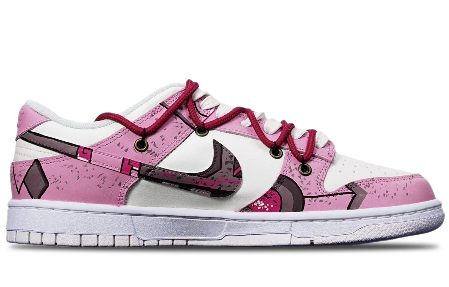 Order カスタム ダンク ロー "サイバーパンク 赤白" DH9765-100(TeamT-战损红白女S-BOX)