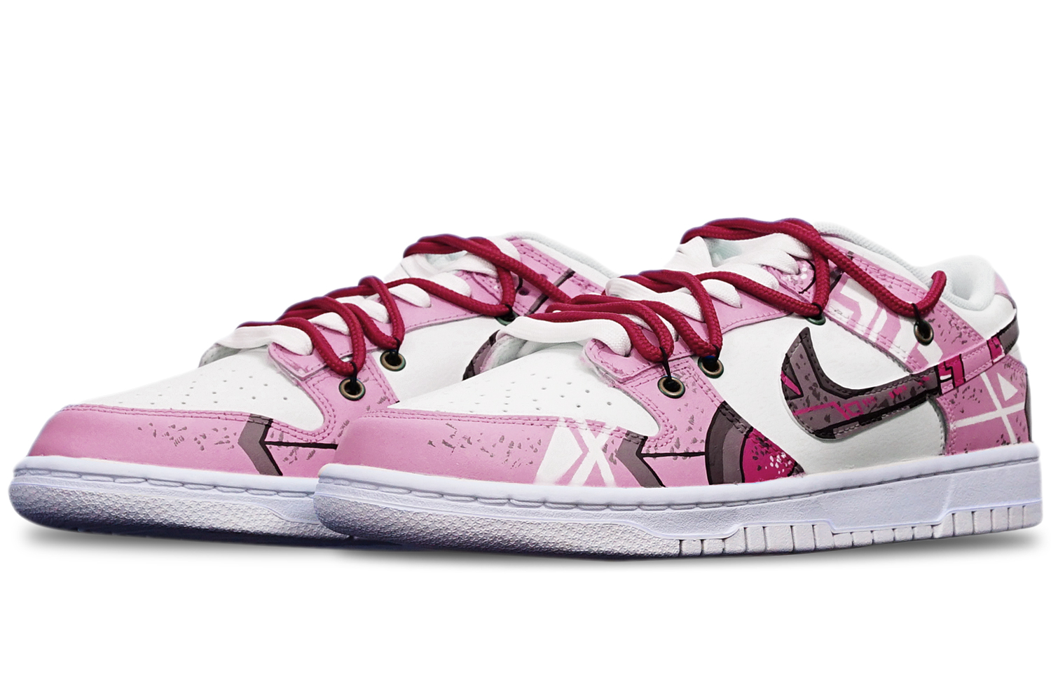 Lookbook カスタム ダンク ロー "サイバーパンク 赤白" DH9765-100(TeamT-战损红白女S-BOX)