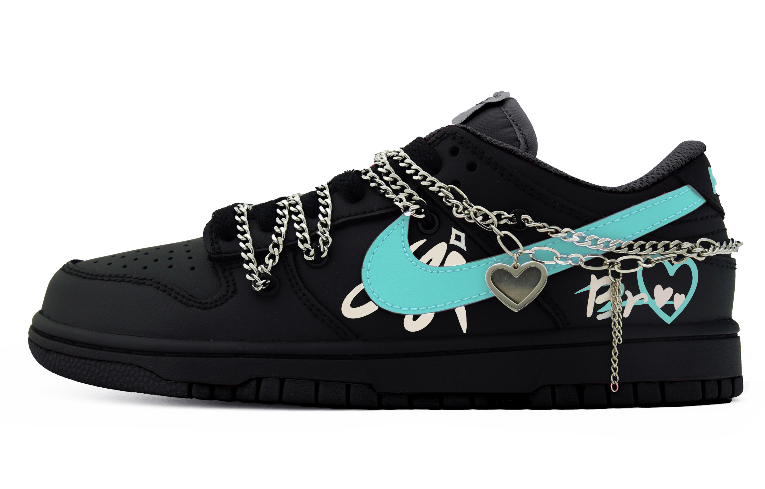 Buy [Sepatu Custom] Nike Dunk Low 'Cyberpunk Tiffany Hitam Hijau' DV0831-002(Team63-蒂芙尼)