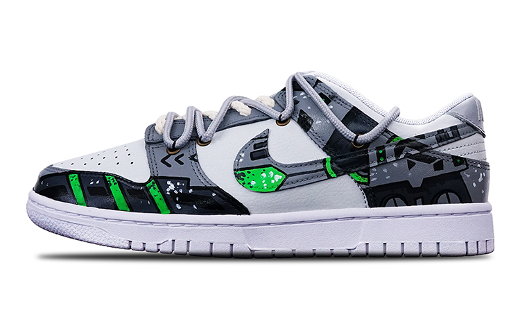 Buy 【カスタムシューズ】ナイキ ダンク ロー「サイバーパンクバイブ」 DH9765-100(TeamT-机械白灰绿S-BOX)